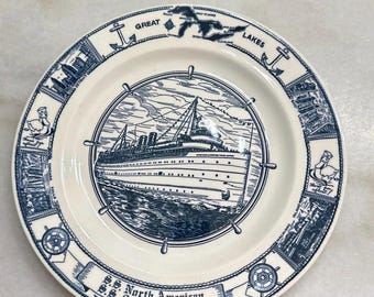 Georgian Bay Line S.S. South American Great Lakes Cruises PLATO DE 10 PULGADAS en perfecto estado