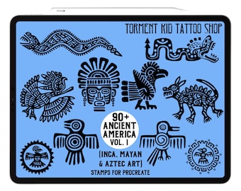 Ancient America Vol. 1 - Procreate Tattoo Stamp Brush Set 90+ Stamps