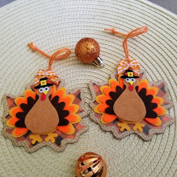 Felt Turkey, Thanksgiving Ornament, Felt Ornaments, Turkey Ornaments, Thanksgiving Decoration, Turkey Decorations, Autumn Decoration Hanging