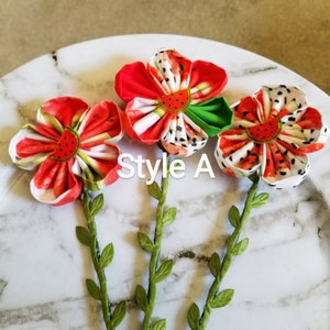 Watermelon Tiered Tray Decor, Fabric Flower Bouquet, Summer Tray Decor, Faux Floral Bouquet, Flower Picks, Watermelon Decor, Floral Picks