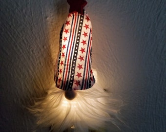 Patriotic Night Light, Patriotic Gnome, Gnome Night Light, Wall Plug In Night Light, Night Light with Switch, Patriotic Decoration