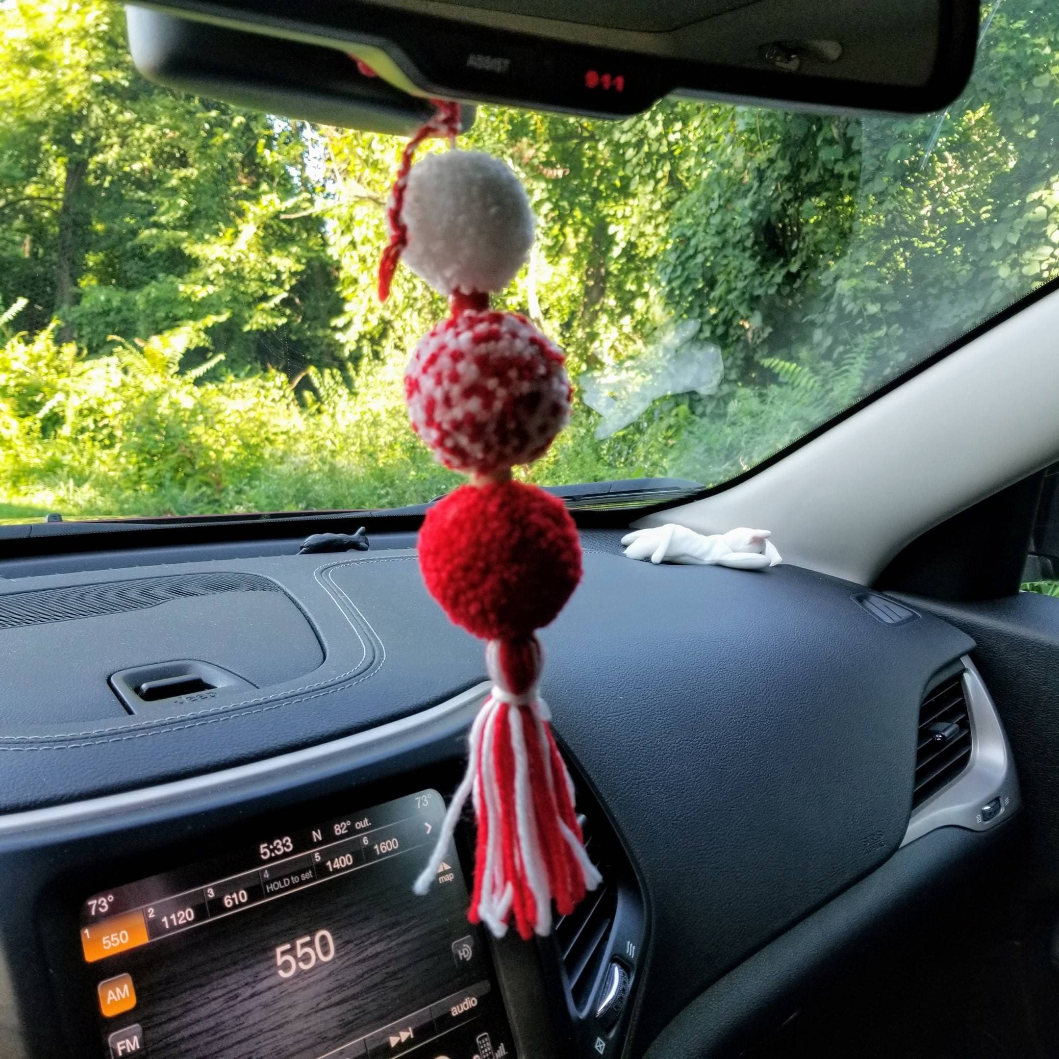 Hanging Car Decor, Rear View Mirror Accessories, Pom Pom Decor, Rear View  Mirror Charm, Car Hanging Accessories, Gift for Teenage Girl -   Singapore