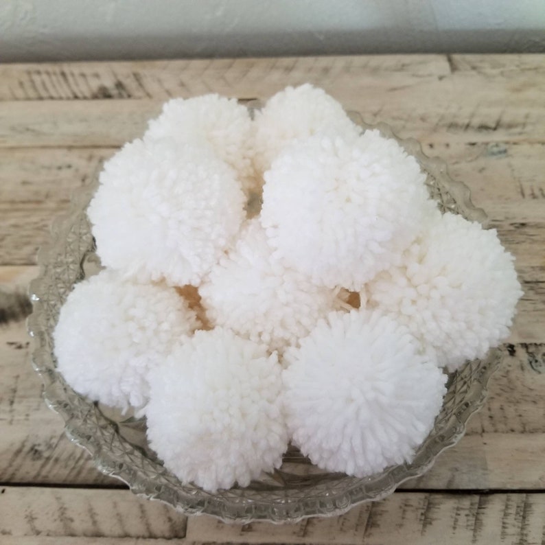 red and white pom pom garland