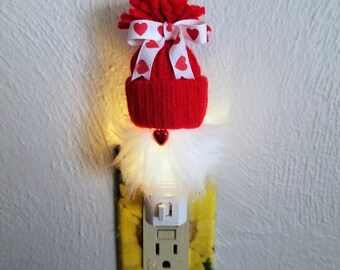 Heart Night Light, Gnome Light, LED Night Light, Night Light Wall Plug In, Night Light with Switch, Decorative Night Light, LED Light Up