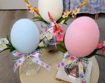 Egg Centerpiece, Pastel Easter Eggs, Easter Table Centerpiece, Egg Decor, Easter Shelf Decor, Candle Holder Centerpiece, Egg Shelf Sitters