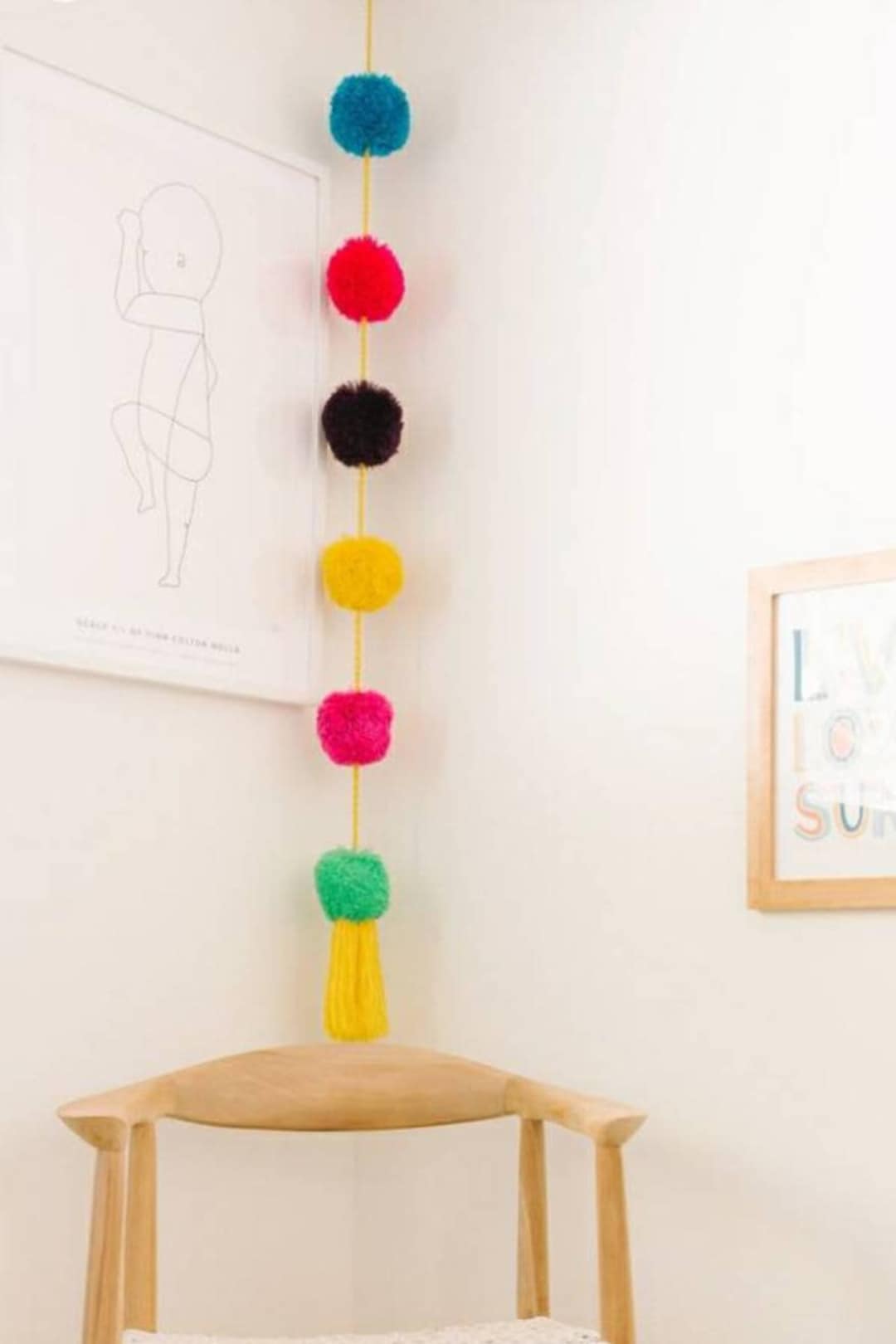 Pom Pom Wall Hanging, Tassel Garland, Pom Pom Garland, Pom Pom Wall