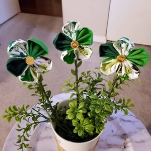 St Patricks Day Floral Arrangement, Irish Decoration, Fabric Flower Bouquet, Faux Floral Centerpiece, Faux Flower Bouquet, Irish Flowers