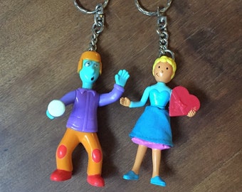 Patti Mayonnaise, Skeeter Valentine key chain pair - 90s Nickelodeon - Doug