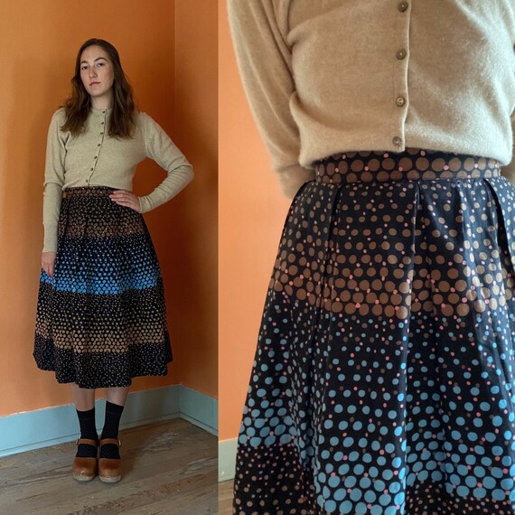 1950s handmade full skirt w/ ombre polka dots