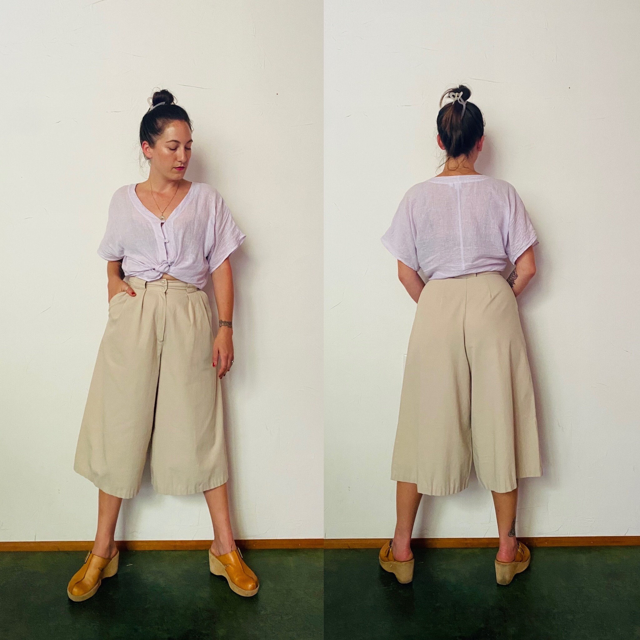 Khaki Culottes Etsy Canada