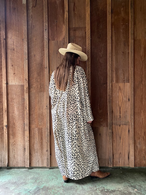 handmade vintage leopard print felt maximalist dr… - image 2