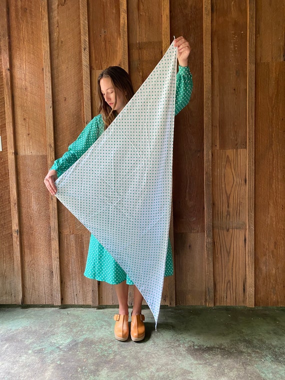 handmade green & white polka dot shirtdress w/ ma… - image 5