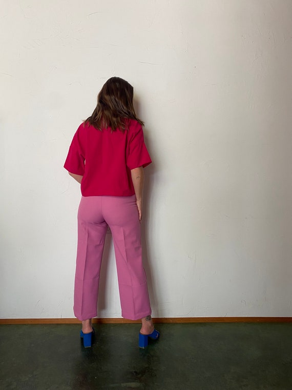 1970s Barbie pink polyester trousers - Size 12 - image 3