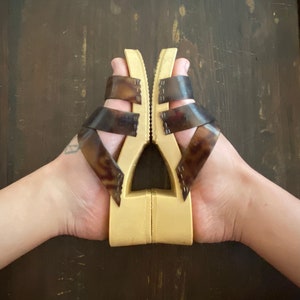 70s Romano Italian clogs with tortoise shell straps | size US 6