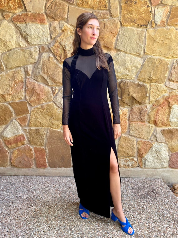 ross black dresses Black Velvet Lace Maxi Dress  self-portrait-US