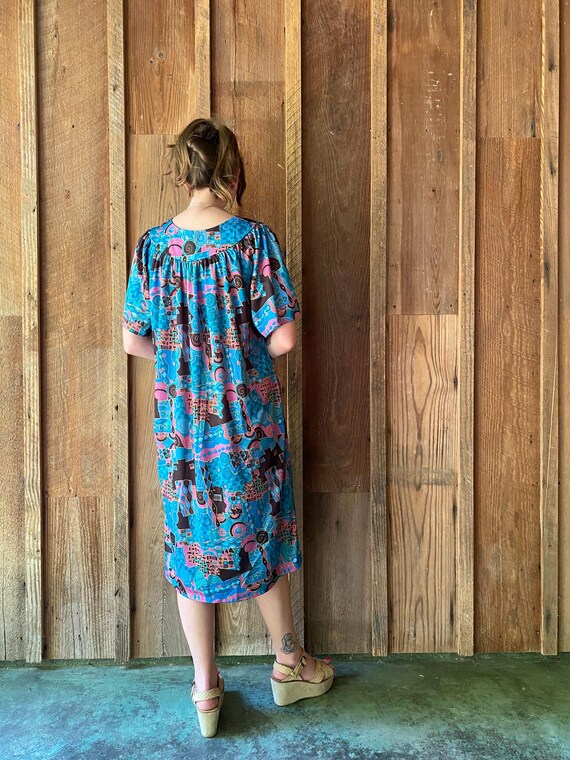 90s slinky abstract housedress - image 7