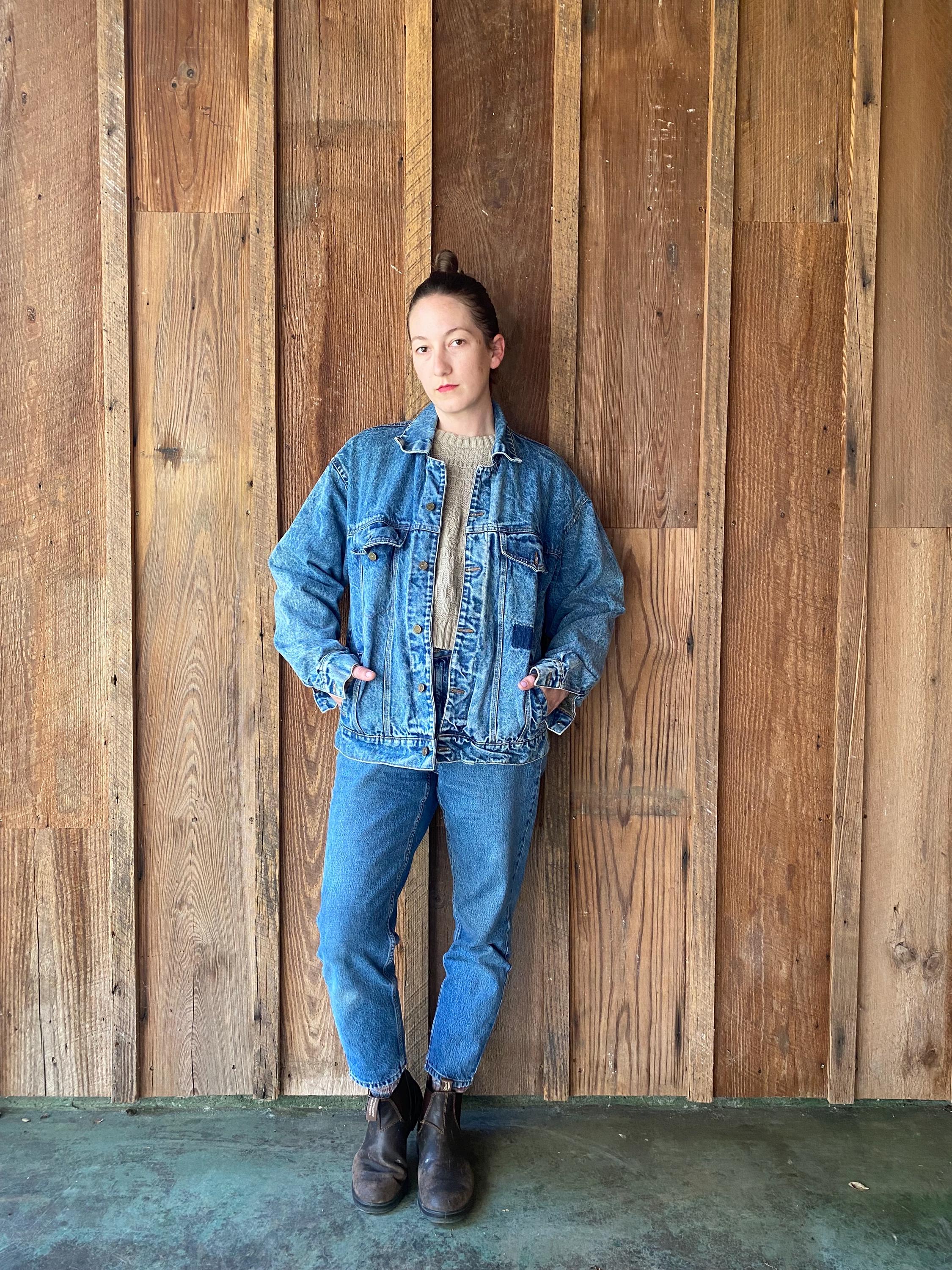 90s Acid Wash Oversized Denim Jacket With Paisley Lining - Etsy Canada
