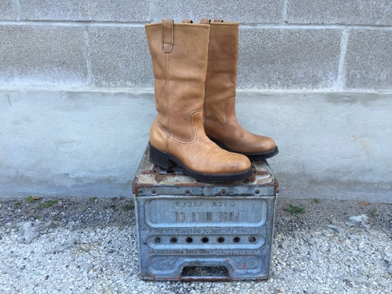 Honey leather Mason Shoe Campus Boots // Mens SZ 8