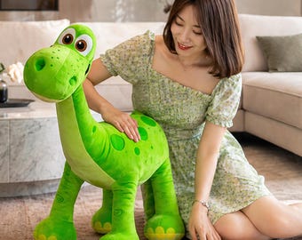 Dinossauro de Pelúcia Grande | Dinossauro de Pelúcia Verde | Presente de Pelúcia | Almofada de Pelúcia Grande de Dinossauro | Dinossauro de Pelúcia Fofo | Brinquedo de Pelúcia de Dinossauro
