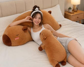 Pelúcia de Capivara | Almofada de Pelúcia Longa | Pelúcia Kawaii de Capivara | Almofada de Pelúcia Fofa | Almofada Macia Gigante