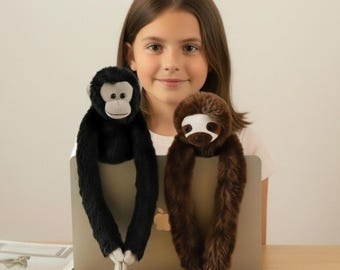 Macaco de Pelúcia Pendurado | Macaco de Pelúcia Socador | Macaco de Pelúcia Viral | Boneco de Algodão PP Macio | Presente Divertido para Quarto Infantil