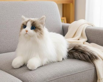 Realistic Calico Cat Plush | Weighted Cat Plush Toy | Companion Plush Animal | Cat Lover Gift | Nursery Decor Plush | Soft Cat Pillow