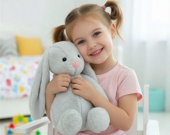 Coelho de Pelúcia Kawaii com Orelhas Compridas 30-40 cm | Coelho de Pelúcia da Páscoa | Coelho de Pelúcia | Boneco de Coelho de Pelúcia Macio | Decoração Aconchegante para o Quarto | Ideia de Presente