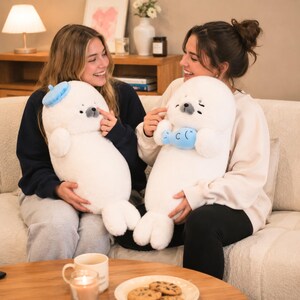 Kawaii sleeping seal plush with soft white plush fabric and PP cotton filling, cute seal pillow for kids and adults, large 70cm size perfect for cuddling and home decor, calming plush toy for bedrooms, sofas, and living room styling, adorable animal plushie for a cozy touch in any room, comforting seal stuffed animal for relaxation and stress relief, perfect gift for children and seal lovers, cute addition to any home decor collection