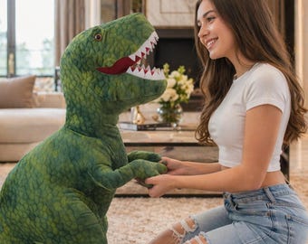 Dinossauro de Pelúcia | T-Rex de Pelúcia | Almofada Grande de Pelúcia de Dinossauro | Dinossauro de Pelúcia Fofo | Brinquedo de Pelúcia Macio para Presente Infantil | Brinquedos de Dinossauro
