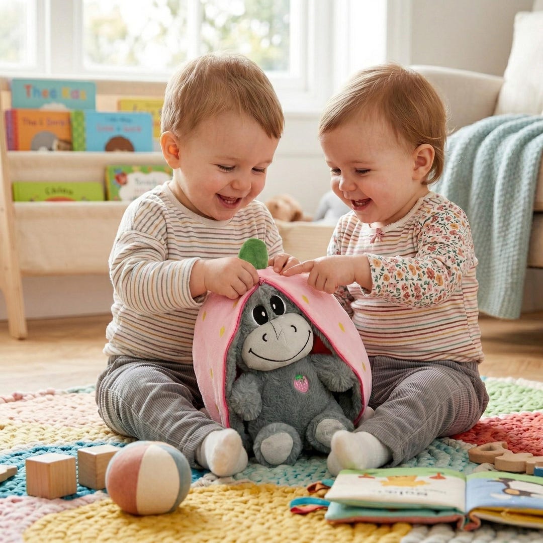 Peluche Âne Respirant Avec 30 Berceuses - Veilleuse Apaisante Pour Bébé Garçon Fille Animal Peluche 30 Musiques