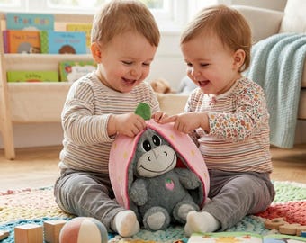 Burrinho de Pelúcia Morango | Burrinho de Pelúcia | Presente de Pelúcia Macio | Decoração Kawaii para Quarto | Burrinho Coelho da Páscoa | Brinquedo Infantil Exclusivo