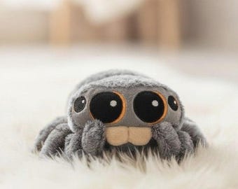 Brinquedo de Pelúcia Lucas, a Aranha | Decoração de Pelúcia Kawaii | Almofada de Aranha Preta | Presente para Amantes de Pelúcia