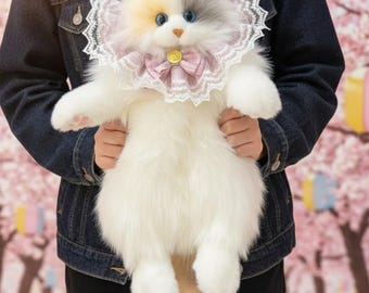 Mochila de Pelúcia Realista de Gato | Bolsa Divertida com Estampa de Gatinho | Bolsa de Pelúcia de Gato para Amantes de Gatos | Mochila de Pelúcia Moderna para Presente | Bolsa de Pelúcia de Gato