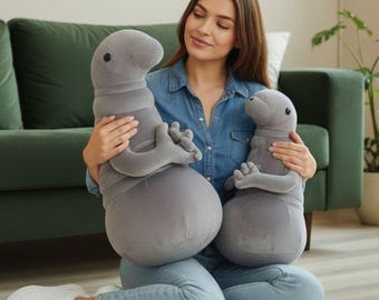 Brinquedo de Pelúcia Alienígena Cinza | Almofada de Pelúcia Monstro Divertido | Boneco Alienígena Cinza Fofo | Pelúcia Macia | Decoração Kawaii para Quarto, Presente de Pelúcia Abraçável