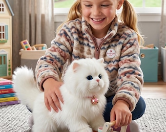 Brinquedo de Pelúcia de Gato Realista | Gato de Pelúcia Fofo | Mini Enfeite de Gatinho Macio | Presente Aconchegante para Amantes de Gatos e Decoração para Casa | Brinquedo de Gato Realista