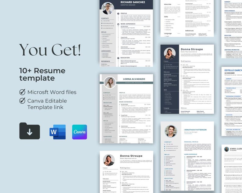 2026 Modern Resume Template for Canva – Professional CV, Editable Ats ...