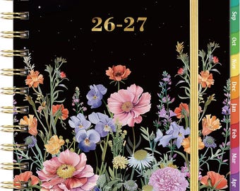 2026-2027 Academic Planner, Weekly Monthly, Starry Garden Floral Hardcover (6.3x8.4)