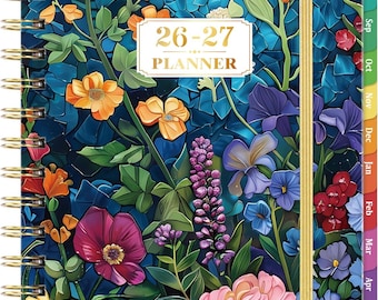 2026-2027 Academic Planner, Weekly Monthly Hardcover with Tabs, Pocket Binding