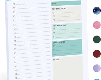 Daily To Do List Notepad, 52 Sheets, Greenery Design Task Organizer
