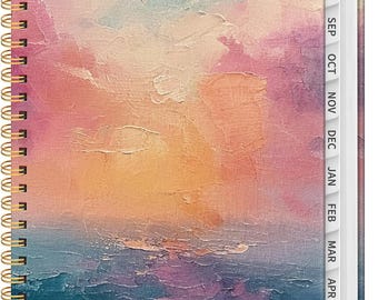 2026-2027 Academic Planner, Weekly Monthly Agenda, A5 Spiral Sunset Design