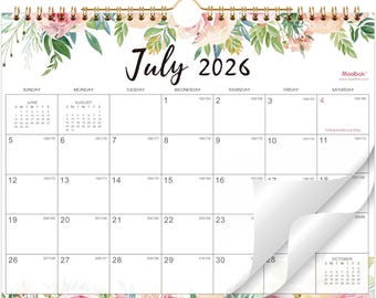 2026–2027 Wall Calendar – 18 Month Planner, Spiral Bound, Large Writing Blocks