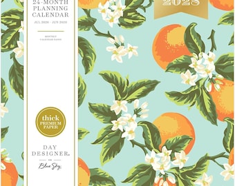 Blue Sky Day Designer 24-Month Planner, Orange Blossom Mint, July 2026-June 2028