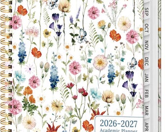 2026-2027 Academic Planner, Weekly Monthly Wildflower Hardcover Agenda