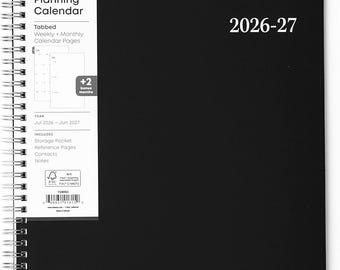Blue Sky 2026-2027 Academic Planner – Weekly Monthly Calendar, Wirebound Tabs