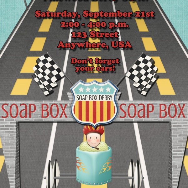 Pinewood Derby Invitations Etsy