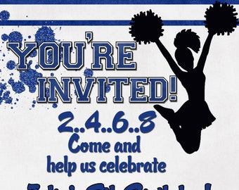 Cheerleading Birthday Party Invitation