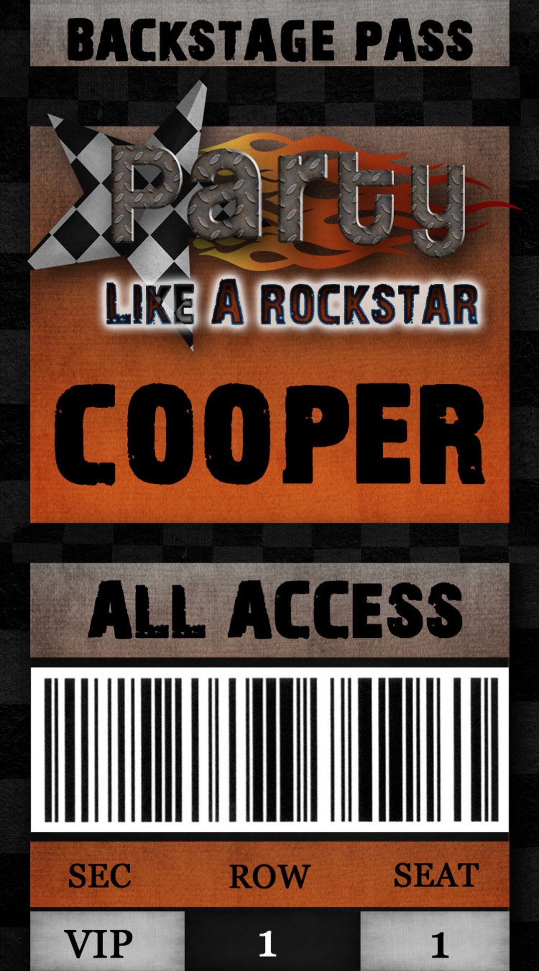 Rock Star Backstage Pass Name Tags - Etsy