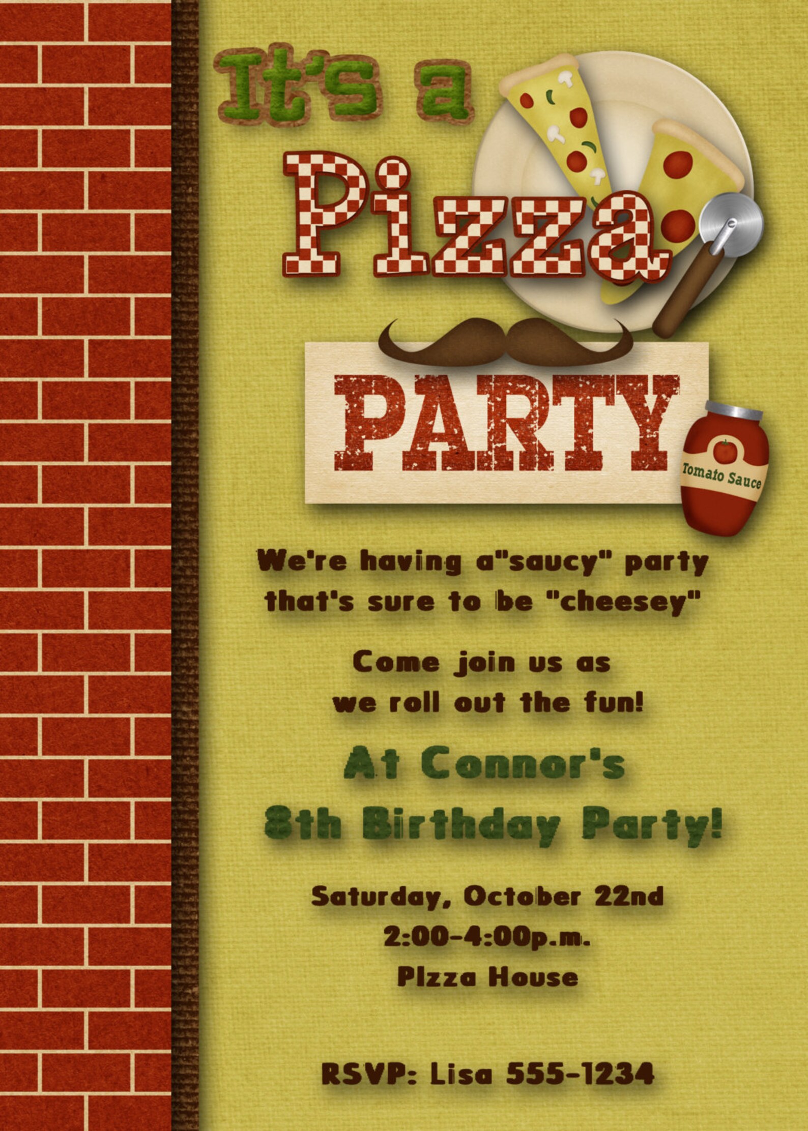 Pizza Party Birthday Party Invitation Boy Girl | Etsy