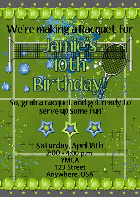 Invitation Danniversaire De Tennis Etsy Invitation Danniversaire De Tennis Etsy