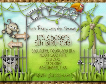 Zoo Birthday Party Invitation